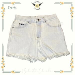 Vintage 70s Lee Size 28 High Waist Cutoff Jean Shorts 100% Cotton Light Wash